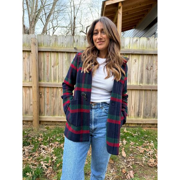 Vintage Tommy Hilfiger Plaid Toggle Coat (S/P) - Picture 3 of 8